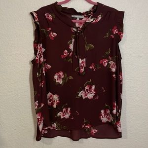 Floral Tie Front Blouse